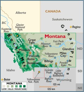 Map of Montana, USA