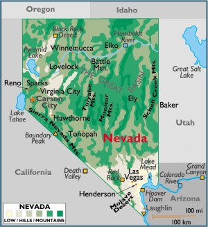 Map of Nevada, USA